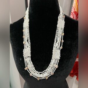 White shell and seedbead Necklace
